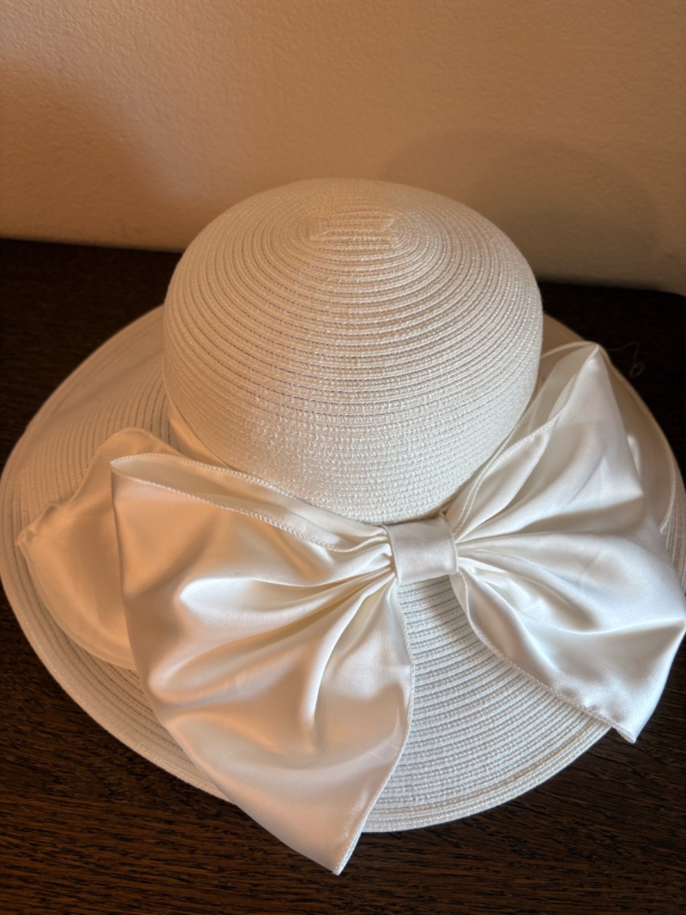 Women's Round Crown Organza Bow Dress Hat